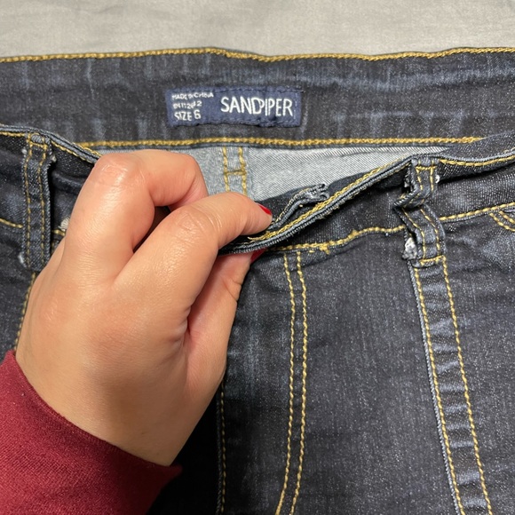 🔴🔴Sand Piper Womens Stretchy 16 Plus Mid Waisted Jean Shorts - Picture 3 of 6